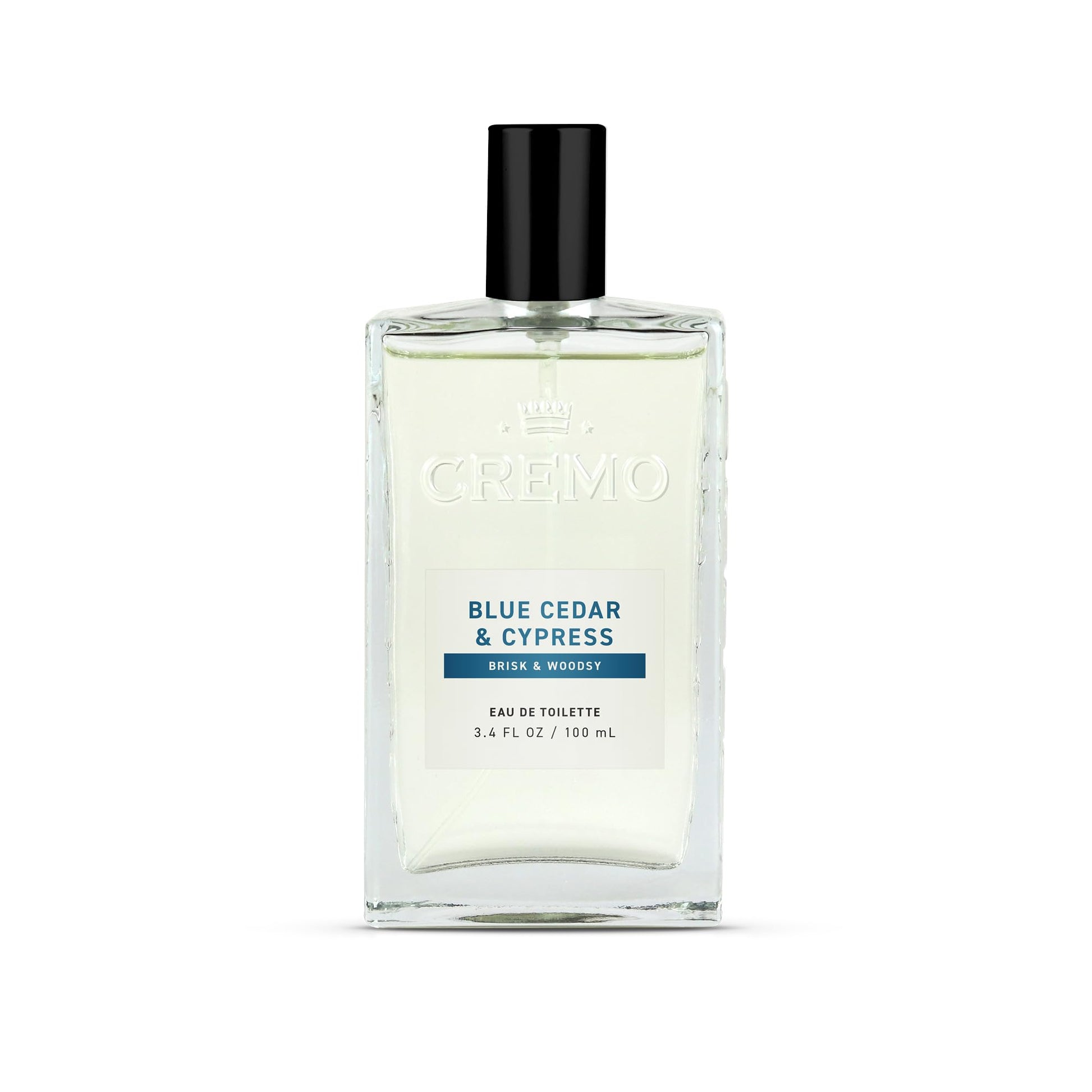 Cremo Cologne for Men - Blue Cedar & Cypress Mens Cologne - A Woodsy Scent with Notes of Lemon Leaf, Cypress and Cedar, 3.4 Fl Oz
