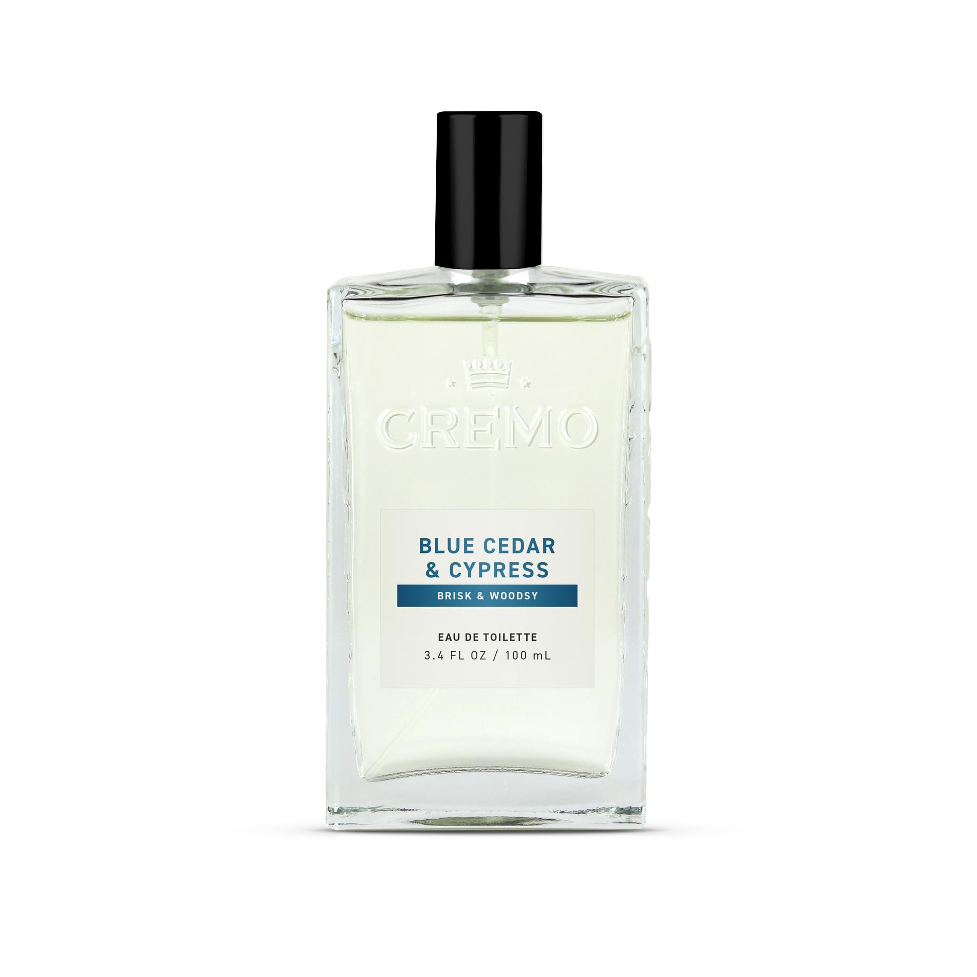 Cremo Cologne for Men - Blue Cedar & Cypress Mens Cologne - A Woodsy Scent with Notes of Lemon Leaf, Cypress and Cedar, 3.4 Fl Oz