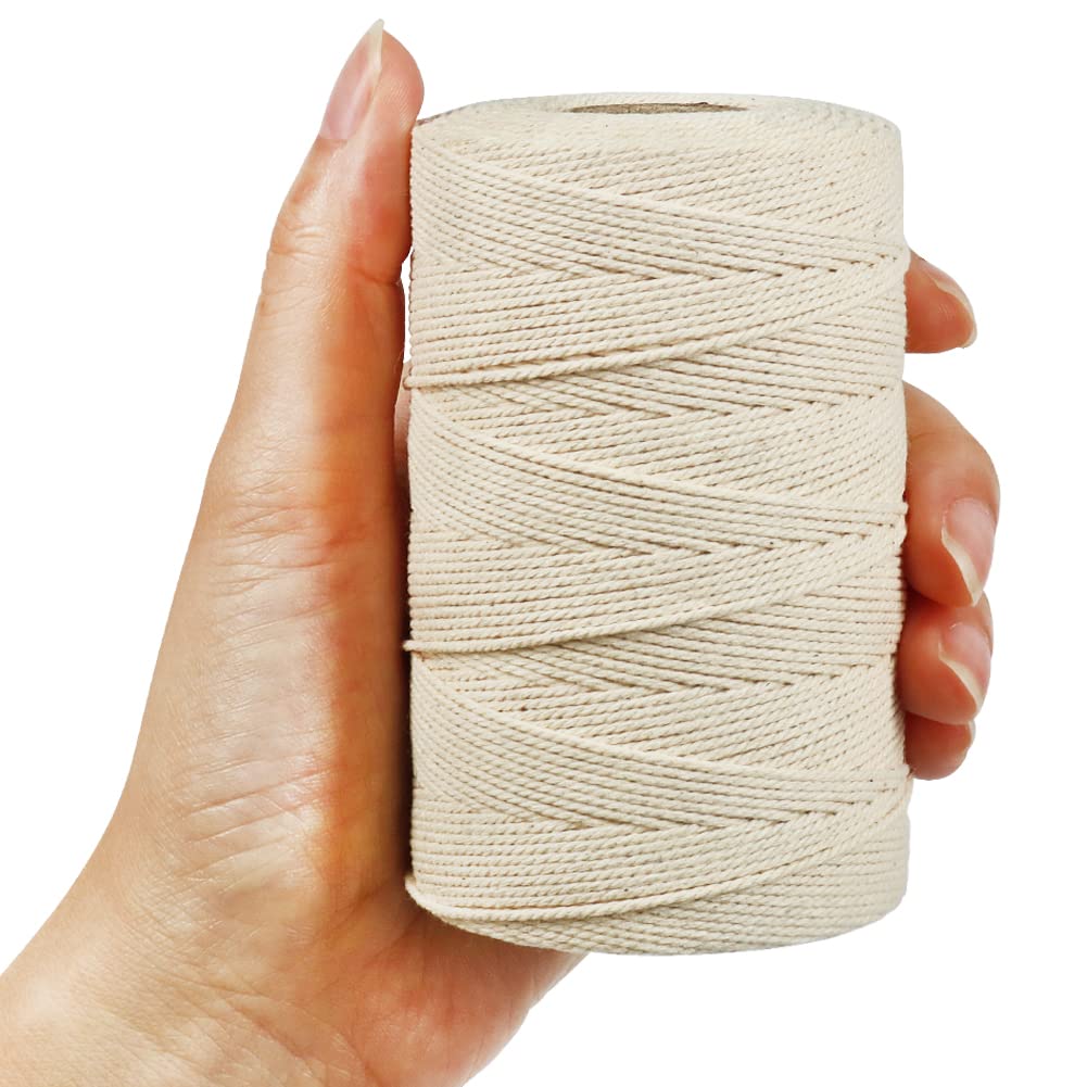 Tenn Well Cooking Twine, 3Ply 656Feet 1mm Food Safe Cotton Kitchen String Butchers Twine for Roasting, Trussing Turkey, Tying Meat, Making Sausage, Baking and More