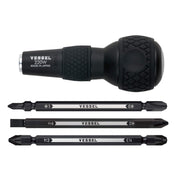 VESSEL BALL GRIP 1/4" Hex. Bit Interchangeable Screwdriver (Bit 3PC. (+1, +3 / +2, -6 / PZ2, PZ3) SET. 220W3J1)