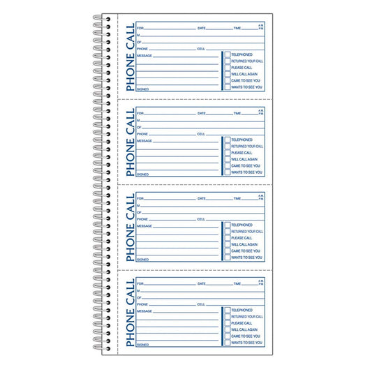 TOPS Phone Message Forms Book, Carbonless Duplicate, 2.75 x 5 Inches, 400 Sets per Book (4003)