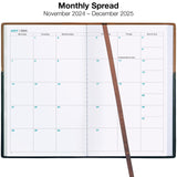 2025 Planner Calendar, 8"x10" : Includes 14 Months (November 2024 - December 2025) / 2025 Weekly Planner/Weekly Agenda/Monthly Calendar Organizer (Brown/Black)