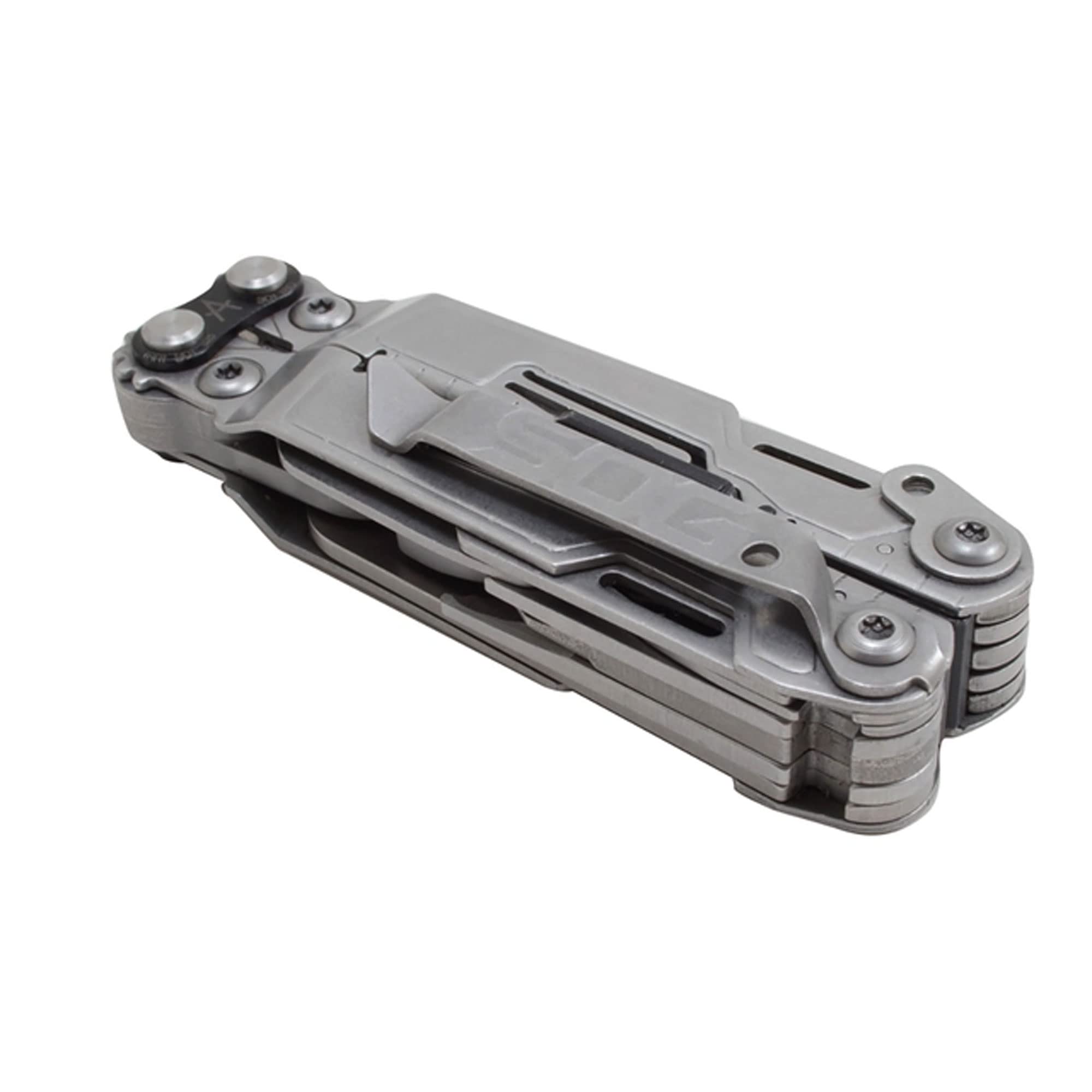 SOG PowerPint Mini Compact Stainless Steel Multi-Tool |18 Lightweight Specialty Tools & SOG Multitool Pliers Pocket Knife, Stone Wash