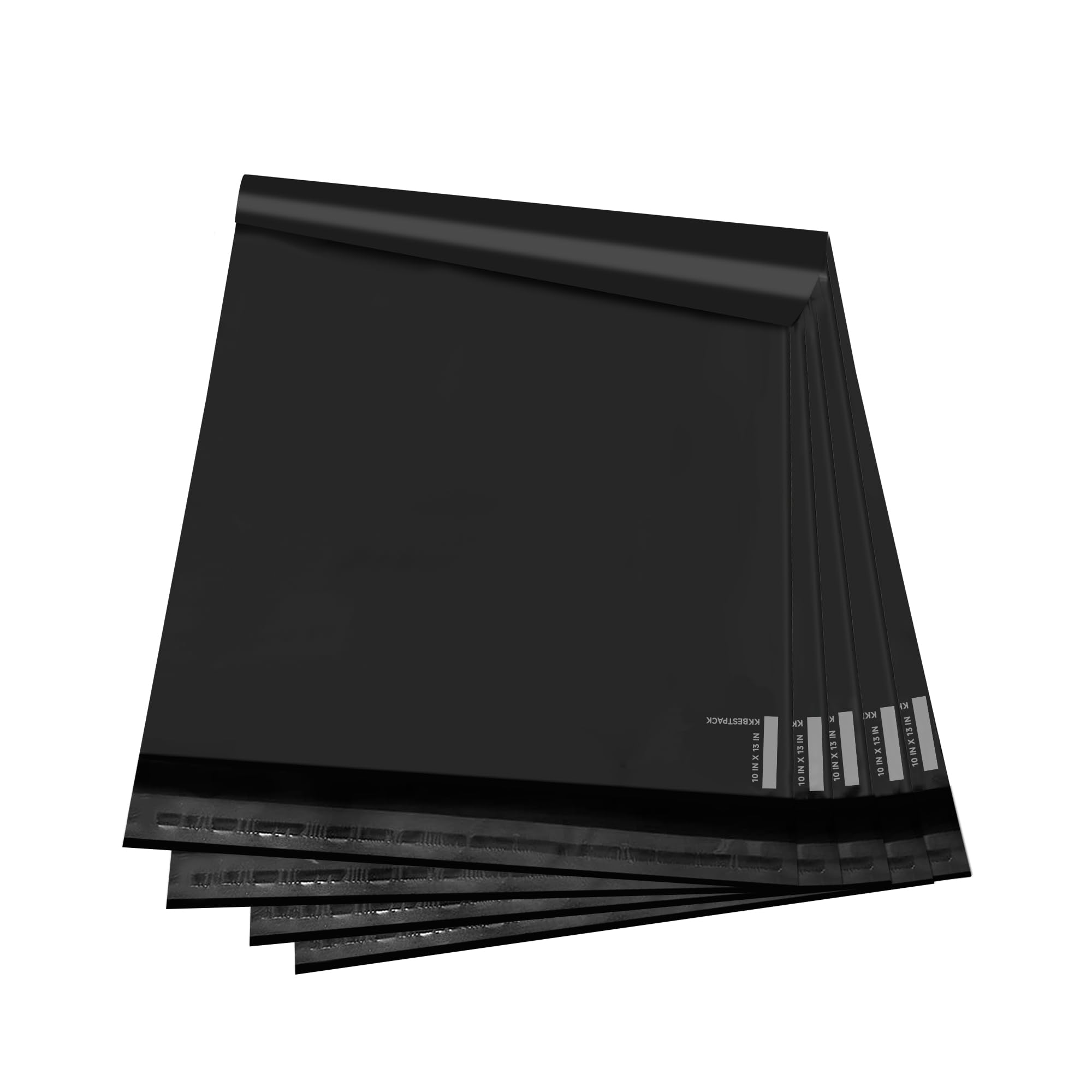 KKBESTPACK 100 Large Poly Mailers 10x13 Shipping Bags for Small Business - Self Sealing Package Envelopes (10 x 13 Pack of 100, Black)