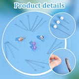 PH PandaHall 560pcs 8 Styles 304 Stainless Steel Eye Pins 30mm 40mm 50mm Head Pins Ball 22 Gauge Head Pins Findings Open Eye Pin for Earring Bracelet Pendant Jewelry Making, Stainless Steel Color