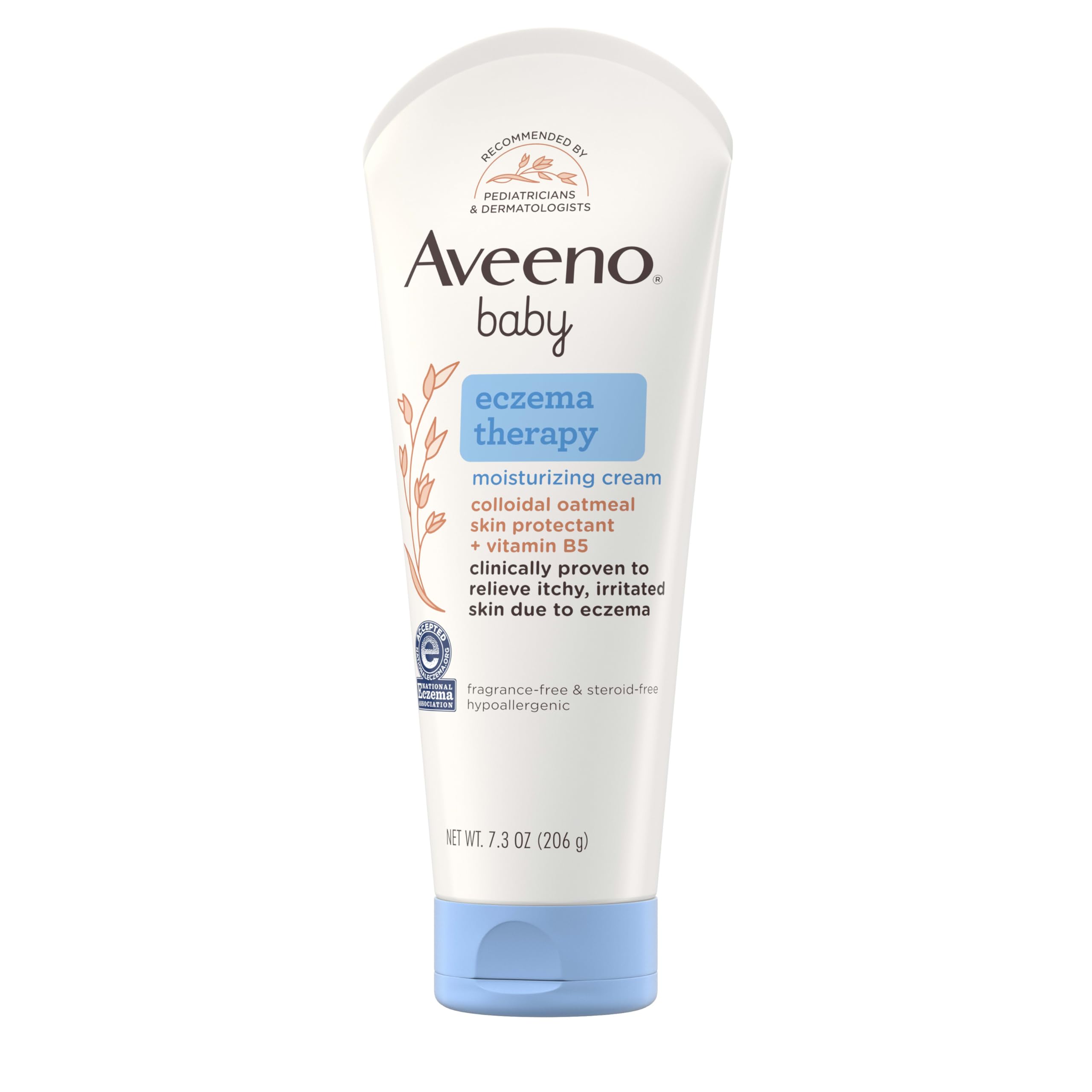 Aveeno Baby Eczema Therapy Feuchtigkeitscreme, natürliches kolloidales Hafermehl & Vitamin B5, Baby-Ekzemcreme für trockene, juckende, gereizte Haut aufgrund von Ekzemen, Paraben- & Steroidfrei, 207 g