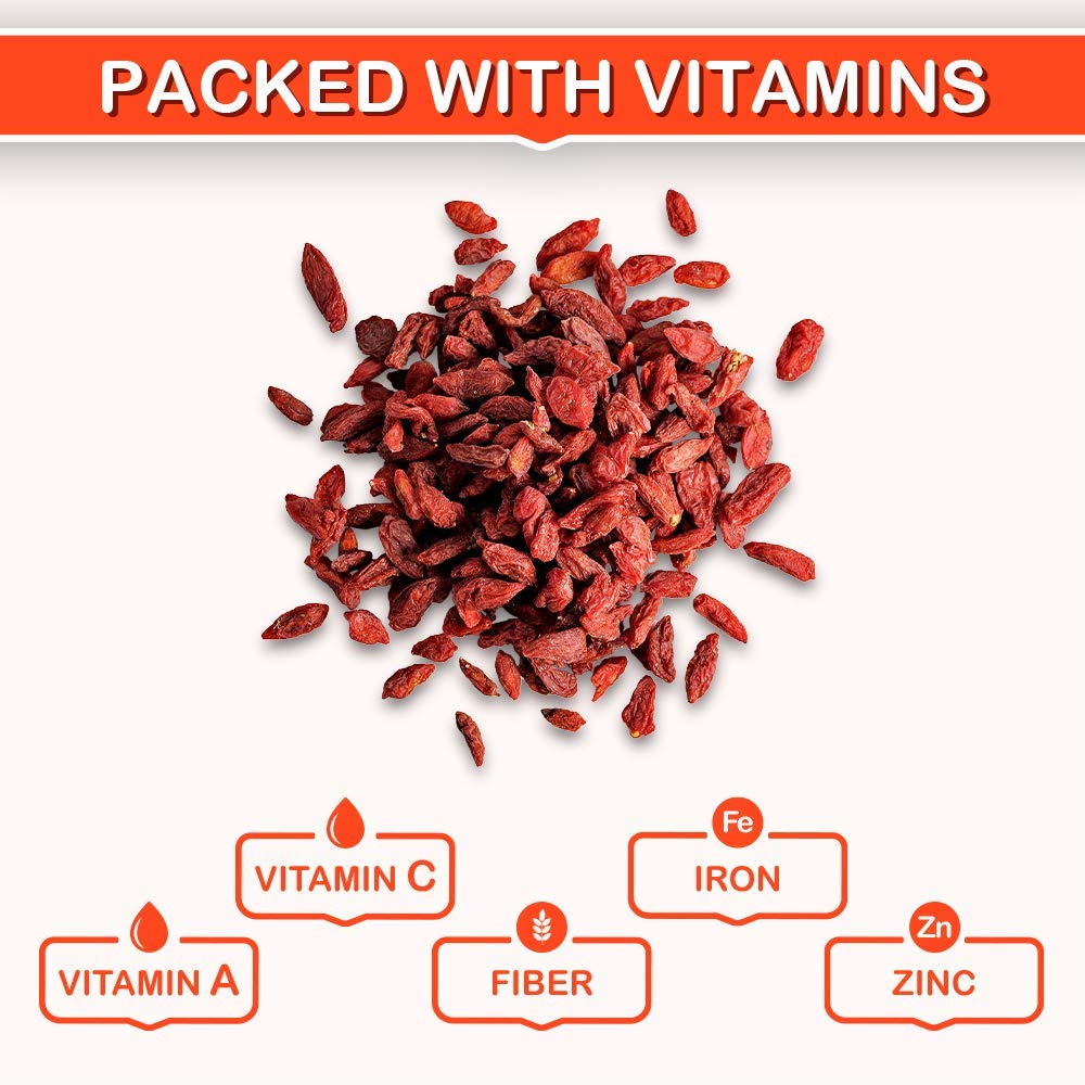 Roots Circle USDA Organic Dried Goji Berries 14.1oz Jar 1 Pack | Bulk Supply of Goji Berry Fruit Superfood | Naturally Rich in Antioxidants to Support Healthy Skin | Raw, Natural, Vegan, Non-GMO, Kosher