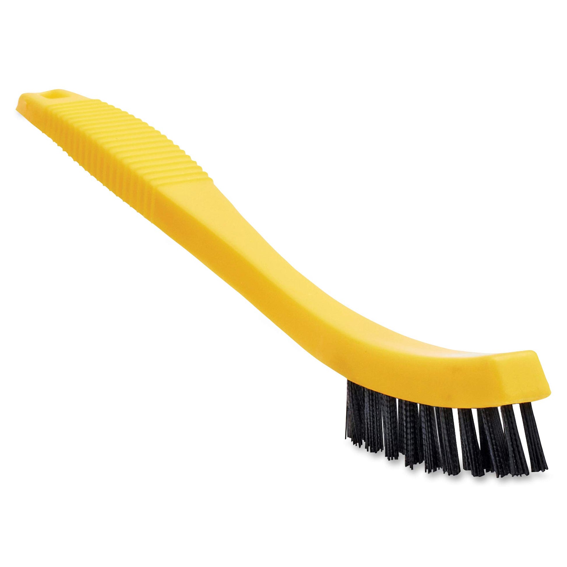 Rubbermaid Commercial Products 8.5" Tile and Grout Scrub Brush, Plastic Bristles, Black, for Industrial/Professional Use On Grout, Tile, and Other Small Areas