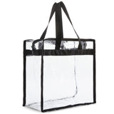 Juvale 2 Pack Clear Stadium Approved Bags - 12x6x12 Large Transparent Tote Bags with Zippers and Handles for Concerts, Sporting Events, Music Festivals, Work, School, Gym