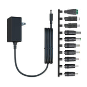12V 2A Power Supply AC Adapter with 10 Tips, ETL Certified Regulated 12 Volt Replacement Charger Cord for LED Strip Light, CCTV Camera, BT Speaker, GPS, Webcam, Router, DC Transformer (6ft)