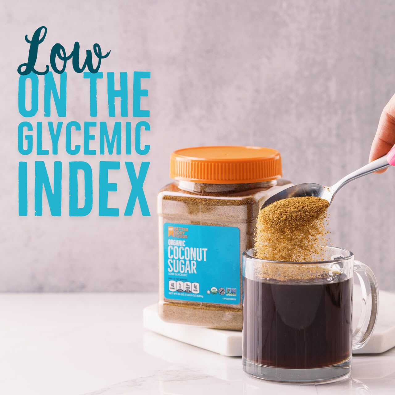 BetterBody Foods Organic Coconut Sugar, Gluten-Free, Non-GMO, Low Glycemic Sugar Substitute, 1.5 lbs, 24 Ounce