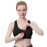 WANAYOU Racerback Sports Bra, Women's Zip Wire-Free Yoga Sports Bra (L:Fit 34C,34,34D,34DD,36B,36C,38A,38B, 3 Pack(Black+Flesh+White))