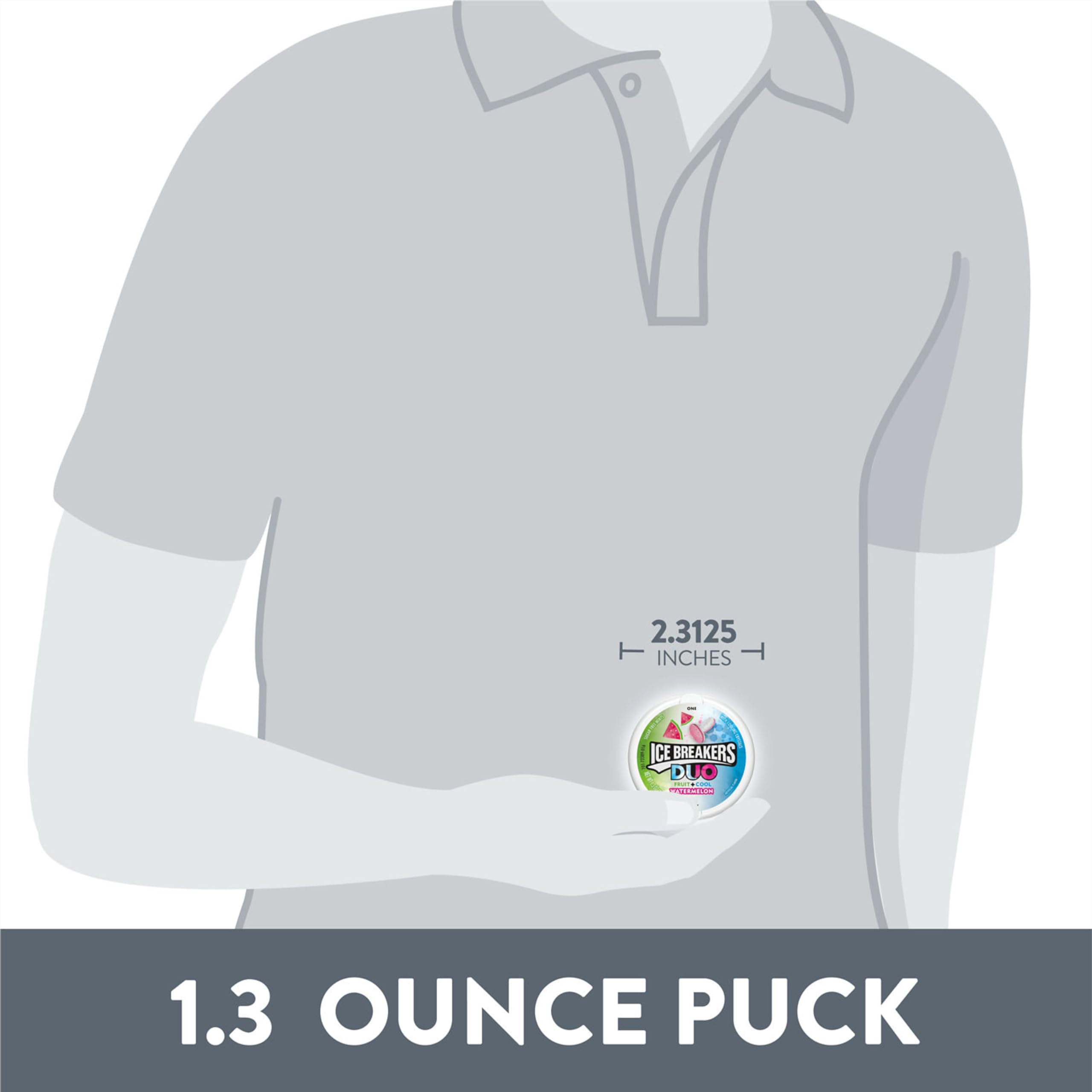 Ice Breakers Duo Fruit Plus Cool Watermelon Sugar Free Mints Tins, 1.3 oz (8 Count)