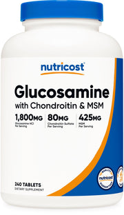 Nutricost Glucosamine 1800mg with Chondroitin & MSM, 240 Tablets, 120 Servings - Non-GMO, Gluten Free