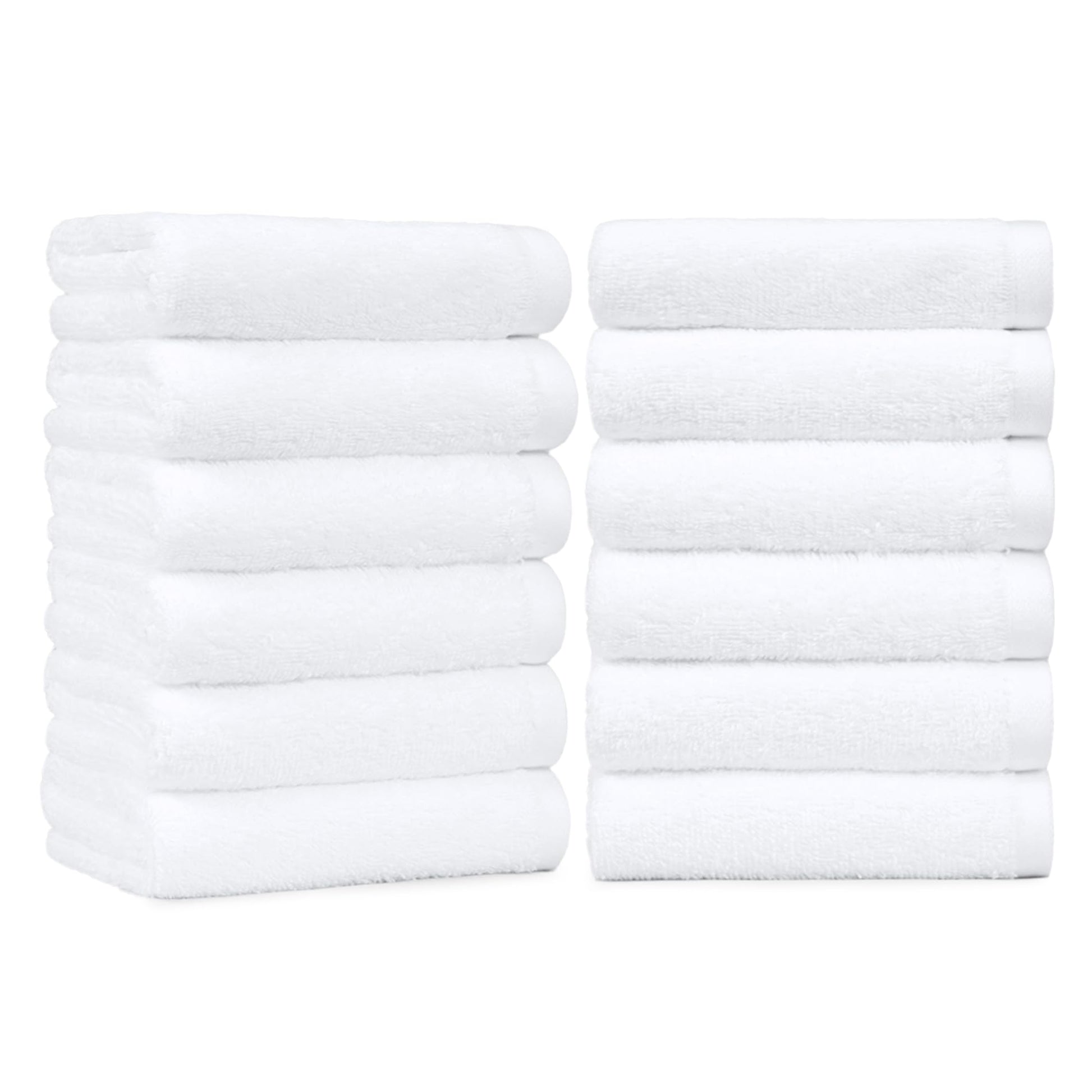 Amazon Basics Soft and Thick Cotton Hand Towels, 16 x 26 in, White, 12-Pack