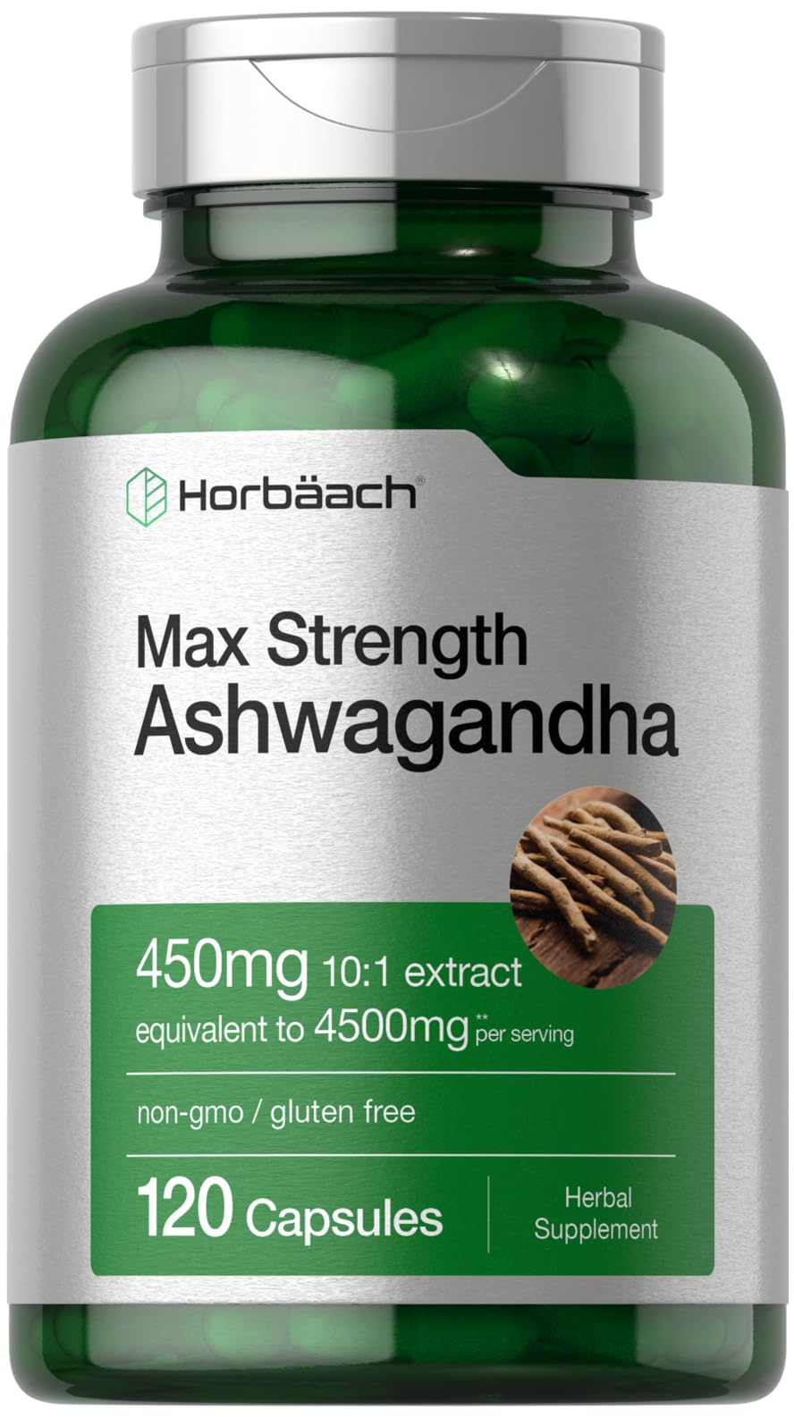 HorbÃÂ¤ach Ashwagandha Supplement | Max Strength | 120 Capsules | Non-GMO, Gluten Free