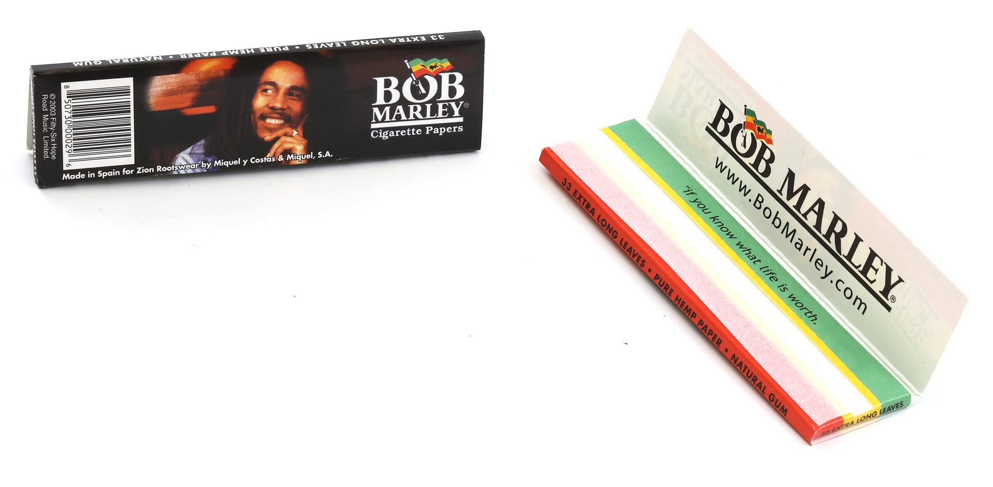 (10) Bob Marley King Rolling Paper 110mm Cigarette Smoking Paper