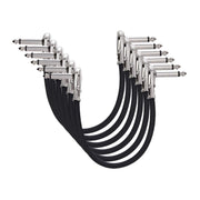 Amazon Basics 1/4 Inch Guitar Patch Auxiliary Cable, 6 in, 6-Pack, Black