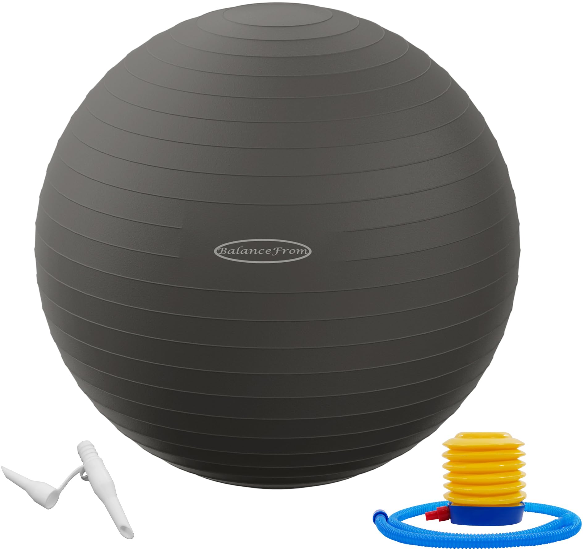 Fitvids Anti-Burst and Slip Resistant Exercise Ball Yoga Ball Fitness Ball Birthing Ball with Quick Pump, 2,000-Pound Capacity, 19-22 inch, M