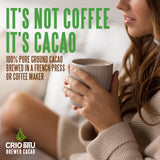 Crio Bru Brewed Cacao Nicaragua Medium Roast - Coffee Alternative Natural Healthy Drink | 100% Pure Ground Cacao Beans | 99.99% Caffeine Free, Keto, Low Carb, Paleo, Non-GMO, Organic (10ozFBM)