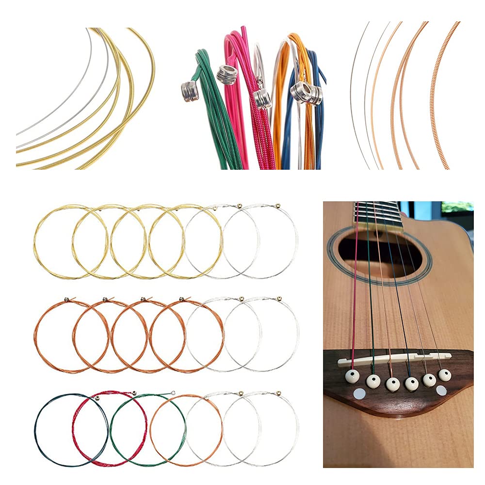 NERECNDENS 66PCS Guitar Accessories Kit, Acoustic Changing Tool, Including Guitar Acoustic Strings, Picks, Capo, String Winder&Cutter, Tuner, Bones, for Players and Beginners