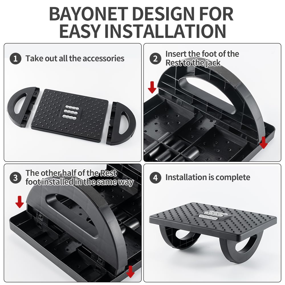CasaZenith Foot Rest for Under Desk at Work - Ergonomic Foot Stools for Under Office Desk - Rocking Footrest with Roller Massager - Leg Rest for Chair, Computer Gaming - Promote Leg Circulation