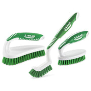 Libman Scrub Brush Kit Three Different Durable Brushes for Grout, Tile, Bathroom, Kitchen. Easy to Handle, Strong Fibers for Tough Messes Family Made in the USA, Unisex Lot 2406