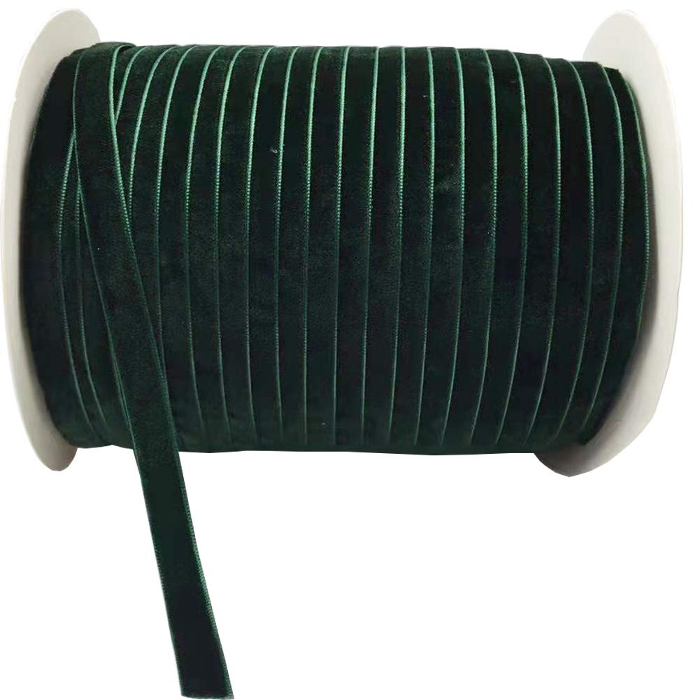 10 Yards Dark Green Velvet Ribbon