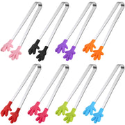Shindel Small Tongs, 5.1 Inch Mini Tongs for Kids, Cute Kitchen Gadgets for Serving Candy, Appetizers, Snack, Chip, Pickle, Fruit, Ice Cube, Great for Fine Motor