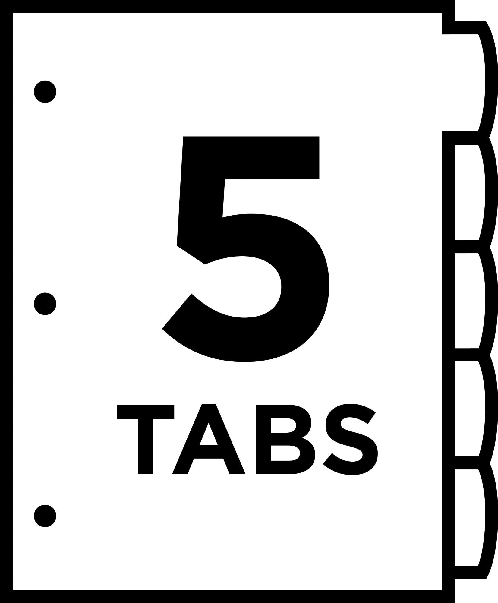 Avery Ultralast Big Tab Plastic Dividers for 3 Ring Binders, 5-Tab Set, Multicolor with White Labels, 1 Set (24900)