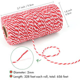 Tenn Well Bakers Twine, 656 Feet 2 Rolls Christmas Twine String Ribbon for Gift Wrapping, Pastry Boxes Tying, Festival Decorations, DIY Crafts (328Feet Each Roll)