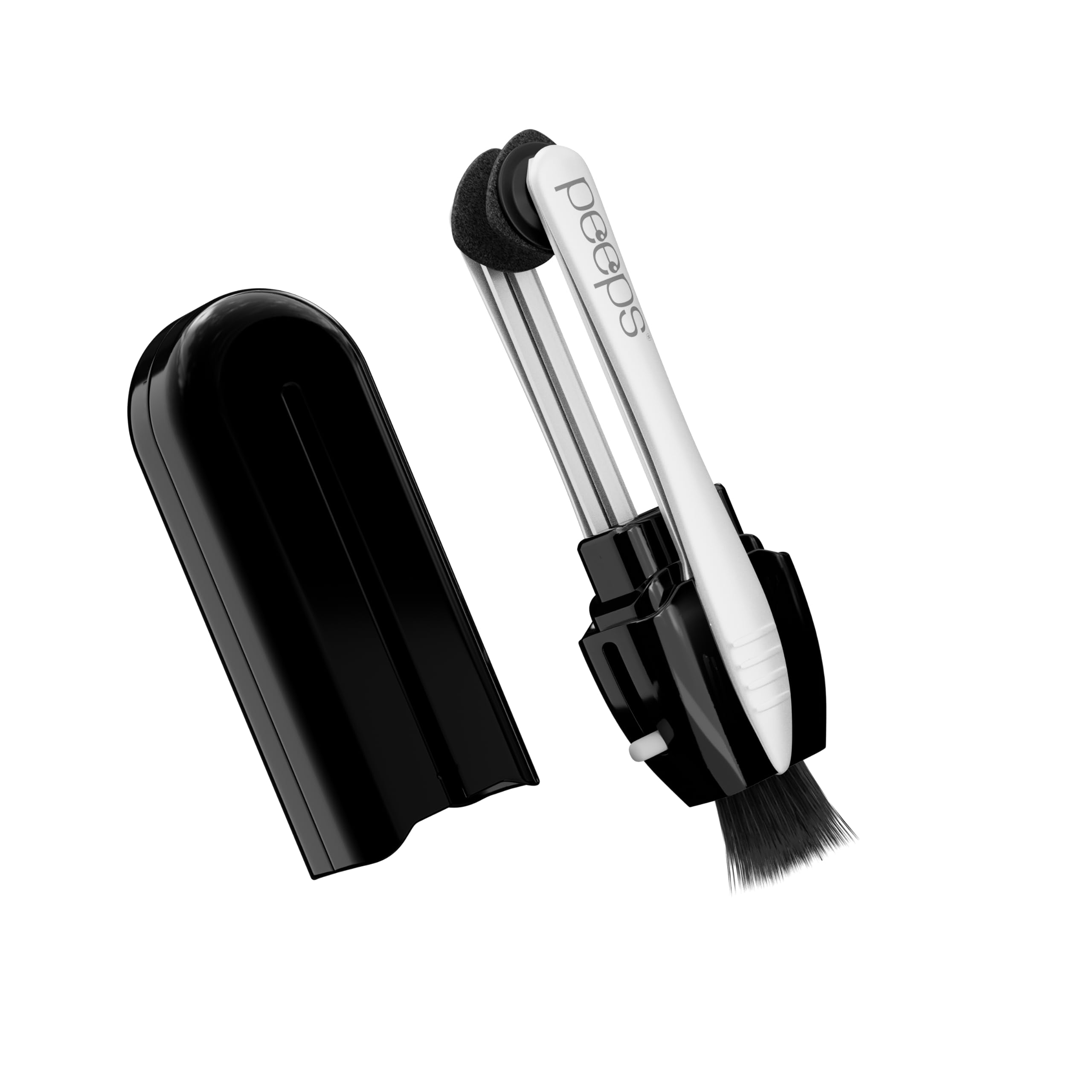 CarbonKlean Peeps Glasses Cleaner - for Eyeglasses, Reading Glasses, and More - Lens Cleaner with Carbon Microfiber Tech - Injected Black - 1 Count (Pack of 1)