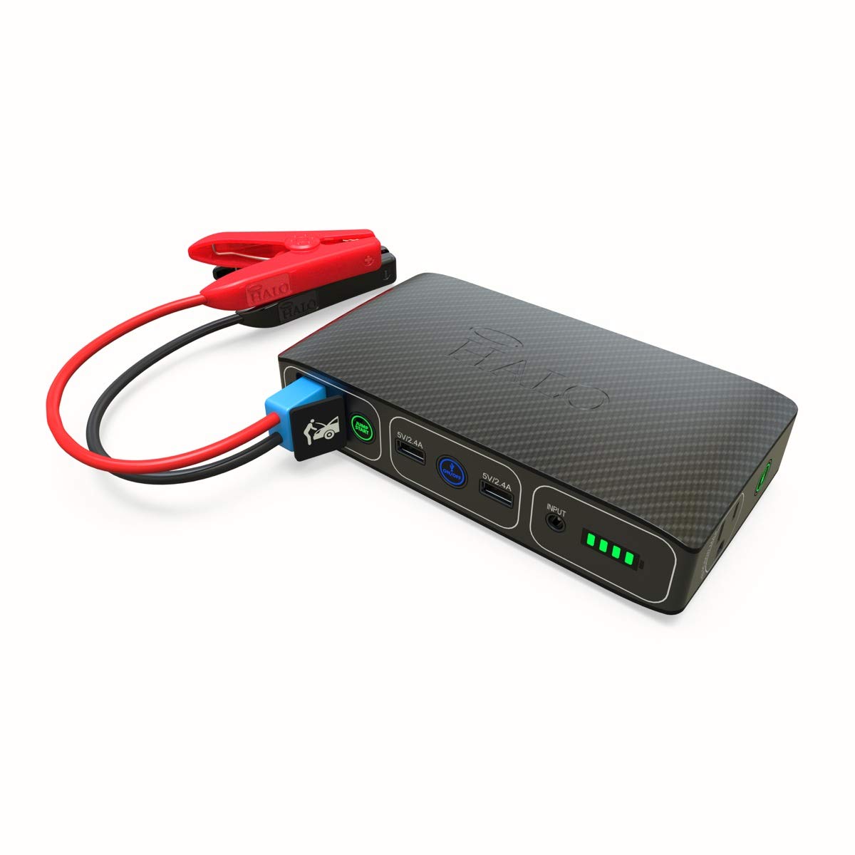 HALO Bolt 58830 mWh Portable Phone Laptop Charger Car Jump Starter with AC Outlet and Car Charger,usb - Grey