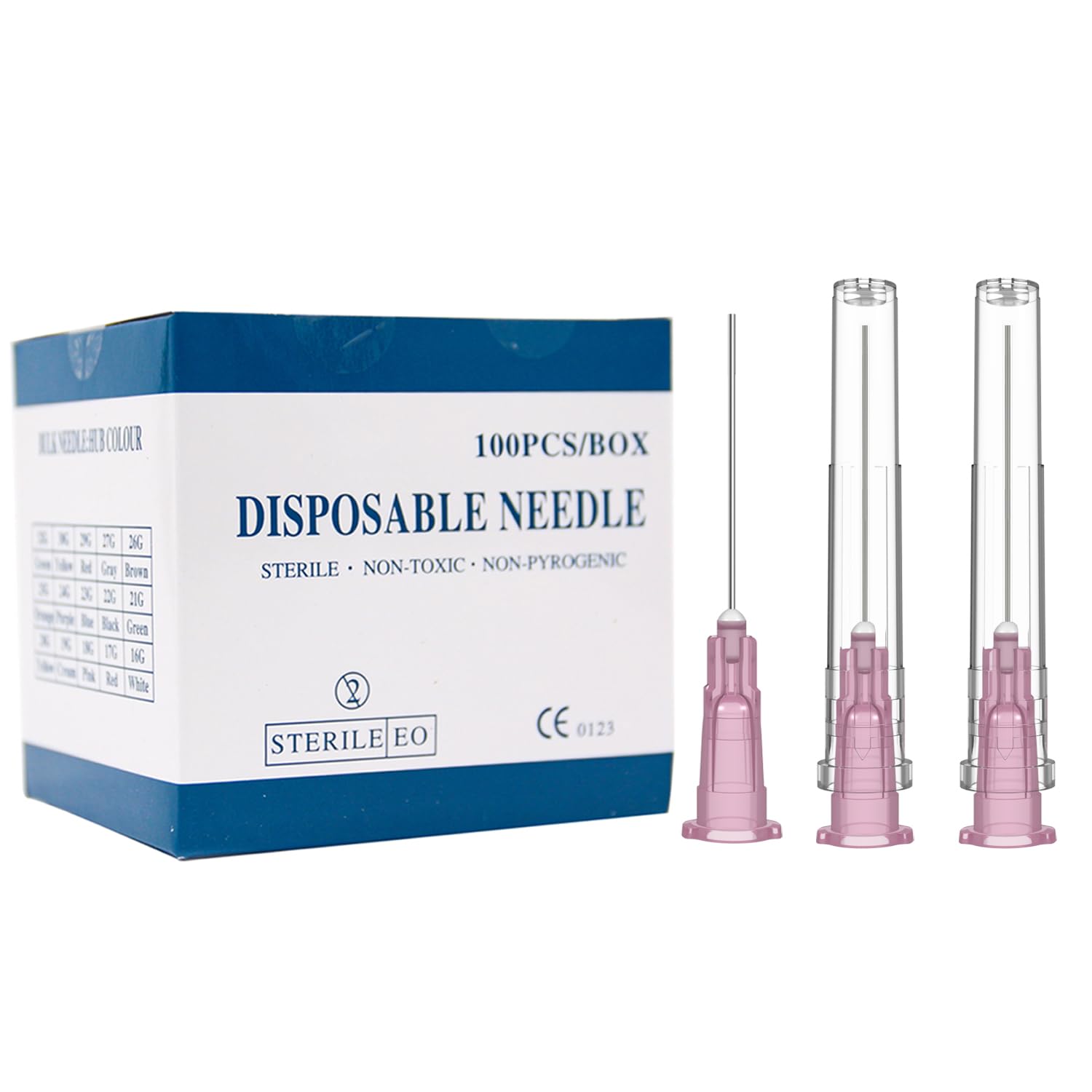 100 Pack 18 Gauge 1 inch Needle, Luer Lock Needles Industrial Dispensing Accessories, Individual Package (18G)