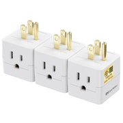 [UL Listed] Cable Matters 3-Pack 3 Outlet Wall Adapter (3 Outlet Power Cube Tap, Outlet Splitter, Multi Plug Outlet, 3 Way Plug Adapter, Outlet Extender) in White