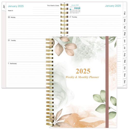 2025 Planner - A5 Weekly & Monthly Planner & Journal to Track Goals, January 2025 - December 2025, Medium 5.8" x 8.5", Rose