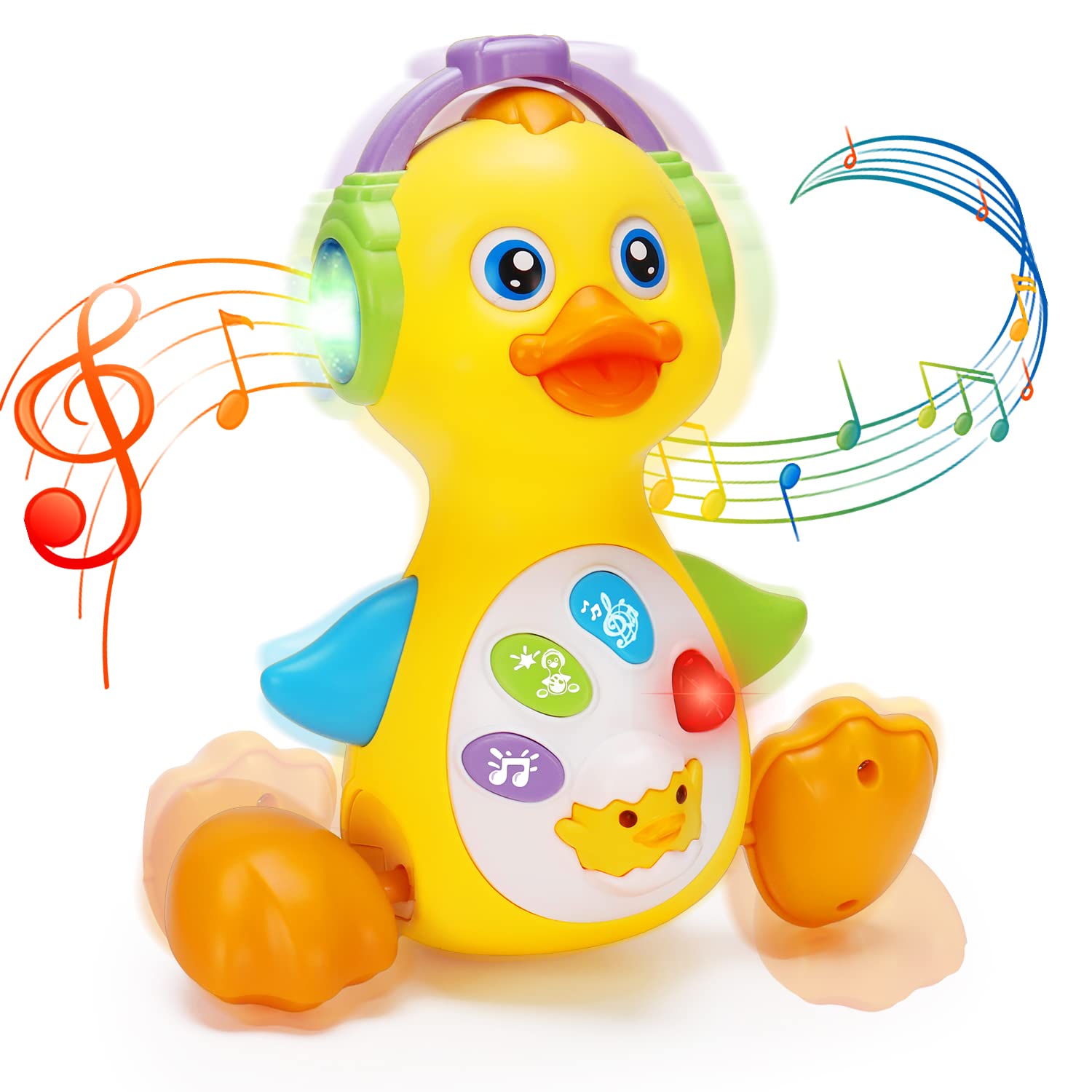 Baby Musical Duck Toy Dancing Crawling Tummy Time, Light Up Infant Toys 0-3-6 6-12 12-18 Months Gifts for 1 2 Year Old Boys Girls Baby Learning Development Toddler Toys Age 0-2