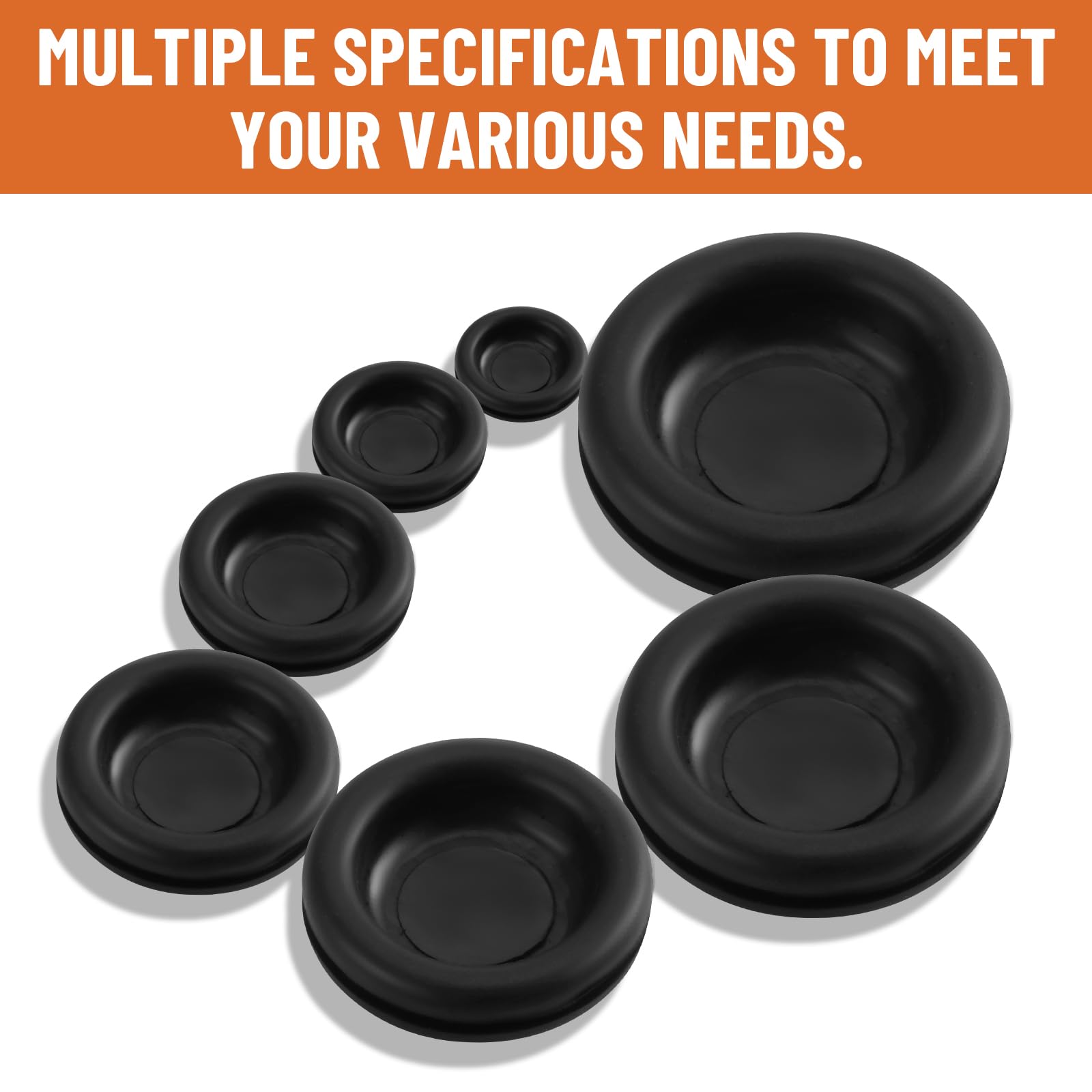 Yejesiy 210PCS Rubber Grommet kit, Premium 7 Sizes Rubber Grommets for Wiring, Automotive, Home Improvement, Closed Wire Grommet for Wire Electrical Appliance Plumbing