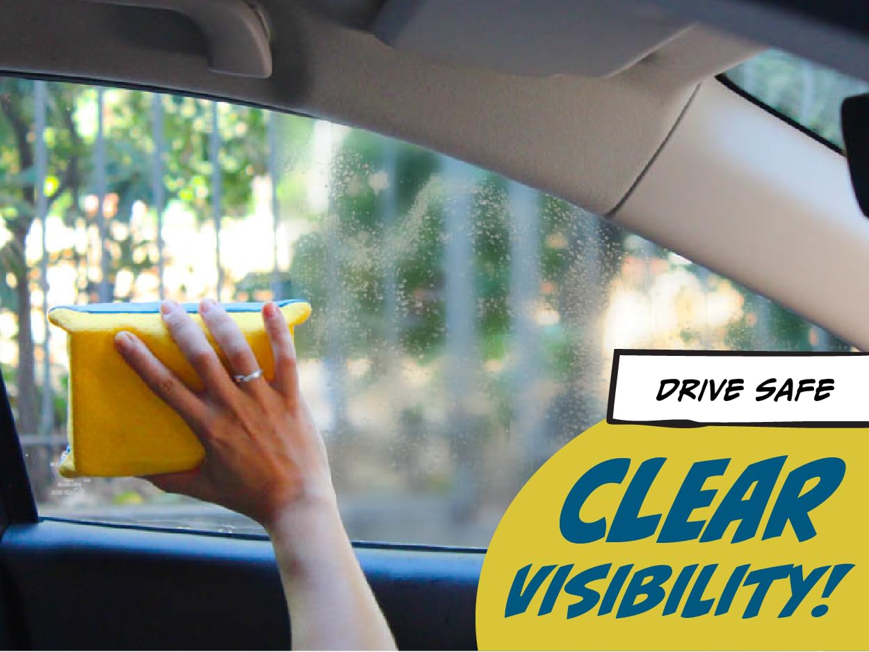 Sponge - Window Cleaner Tool for Car Windshield, Mirrors, Glass - Non-Scratch, Super Absorbent Window Cleaning Sponges - Car Cleaning Supplies 2-Pack - 6 X 4.5 X 2 in