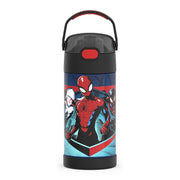 THERMOS FUNTAINER Water Bottle with Straw - 12 Ounce - Kids Stainless Steel Vacuum Insulated Water Bottle with Lid, Spider-Man