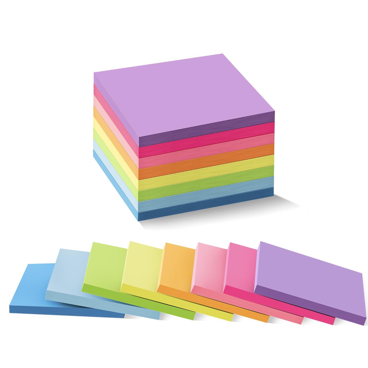 (16 Pack) Sticky Notes 3x3, Self-Stick Pads Bright Colors sticky note, Recyclable, Easy to Post for Home, Office, Notebook