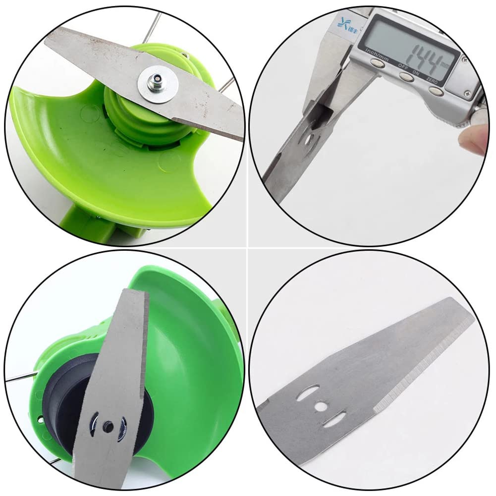 Emiif 8 Pcs Metal Lawn Mower Saw Blade Head Replacement Saw Blades Lawn Mower Fittings Cordless with Battery and Charger Accessories,Universal Craftsman String Trimmer attachments