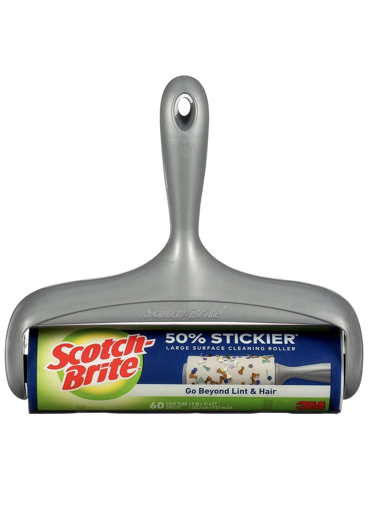 Scotch-Brite Pet Extra Sticky Large Surface Roller, Designed for Pet Hair, 60 Sheets