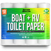 Boat and RV Toilet Paper, Septic Safe Quick Dissolving Tissue, 12 Single Rolls, Biodegradable 2-Ply for Marine, Travel, and Camper Systems, Camping Tank-Safe Bulk Pack