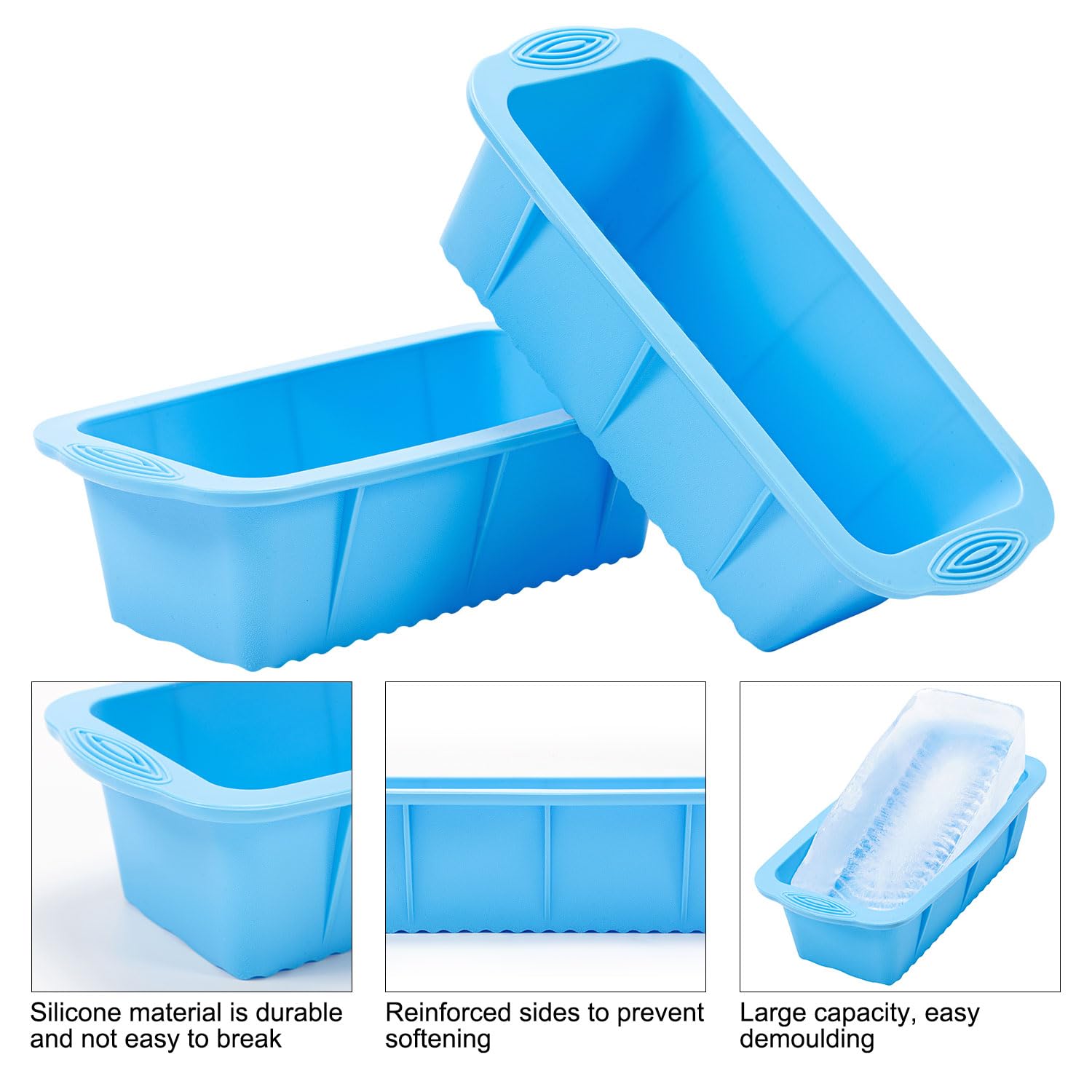 Extra Large Ice Block Mold for Ice Bath, 4 Pack 9.4lb Big Ice Cube Molds, Silicone Ice Bath Accessories Water Chiller for Cold Plunge or Coolers