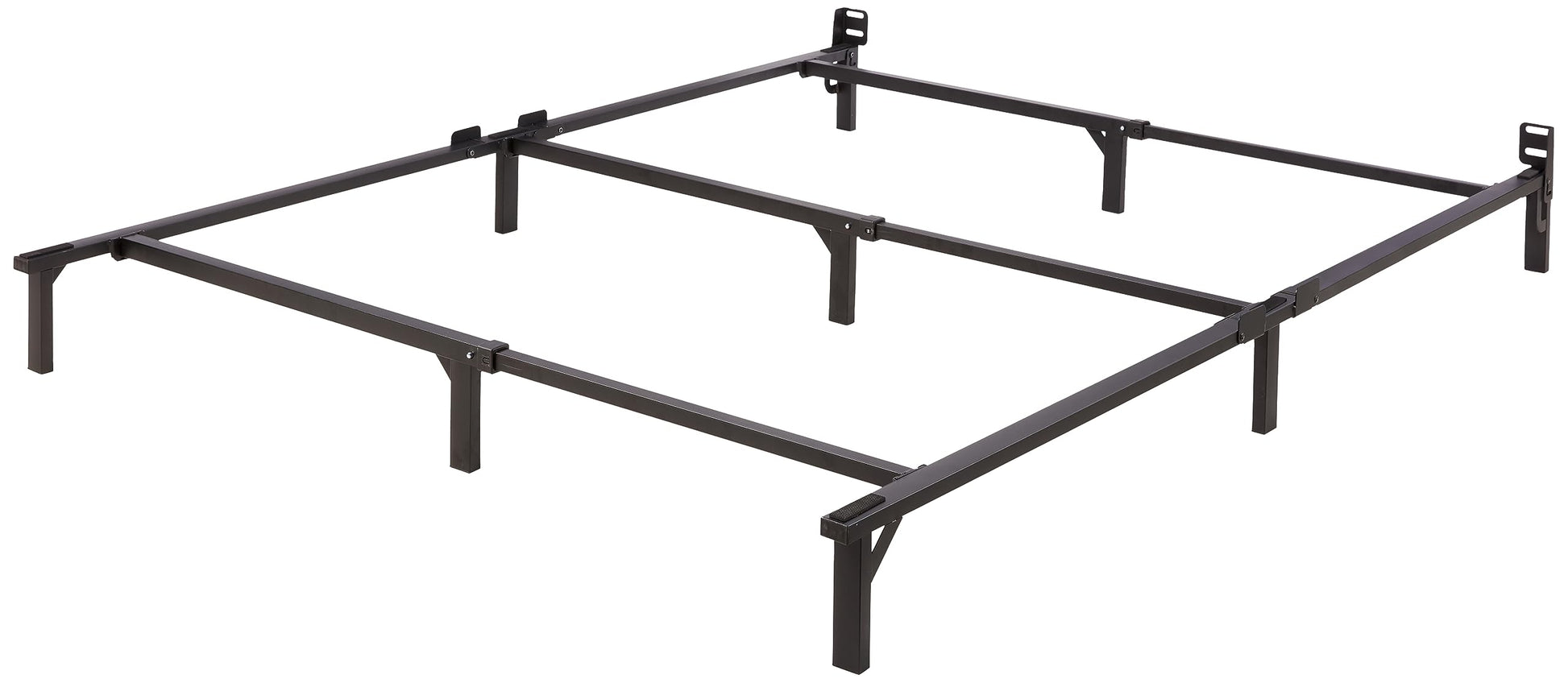 Amazon Basics Metal Bed Frame, 9-Leg Base for Box Spring and Mattress, Queen, Tool-Free Easy Assembly, 79.5" L x 59.5" W x 7" H, Black