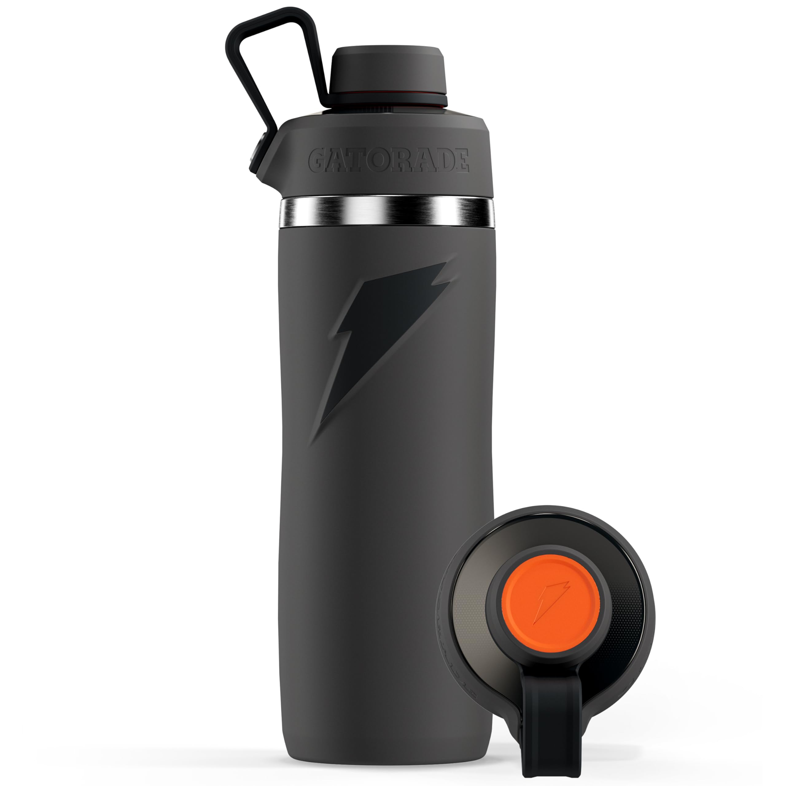 Gatorade „Overtime“ 650ml Edelstahl-Trinkflasche, Drehverschluss, Grau
