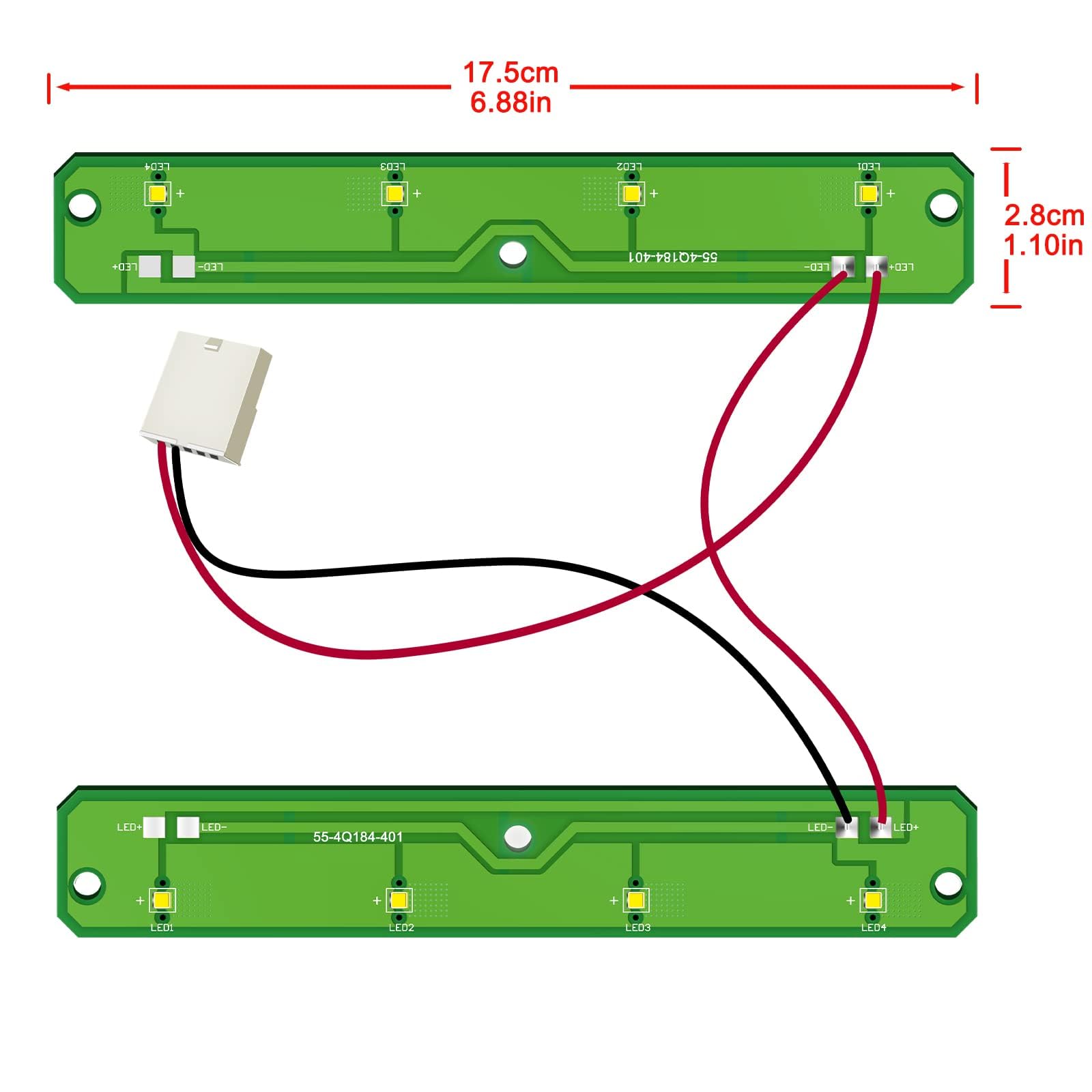 HPUY W11043011 W11527432 W11387579 W11042554 W10866538 Refrigerator LED Light Compatible for Whirlpool Refrigerator LED Light Replace wrx735sdhz00 WRX735SDHZ02 55-4q184-401 Q184G2 Q184G4