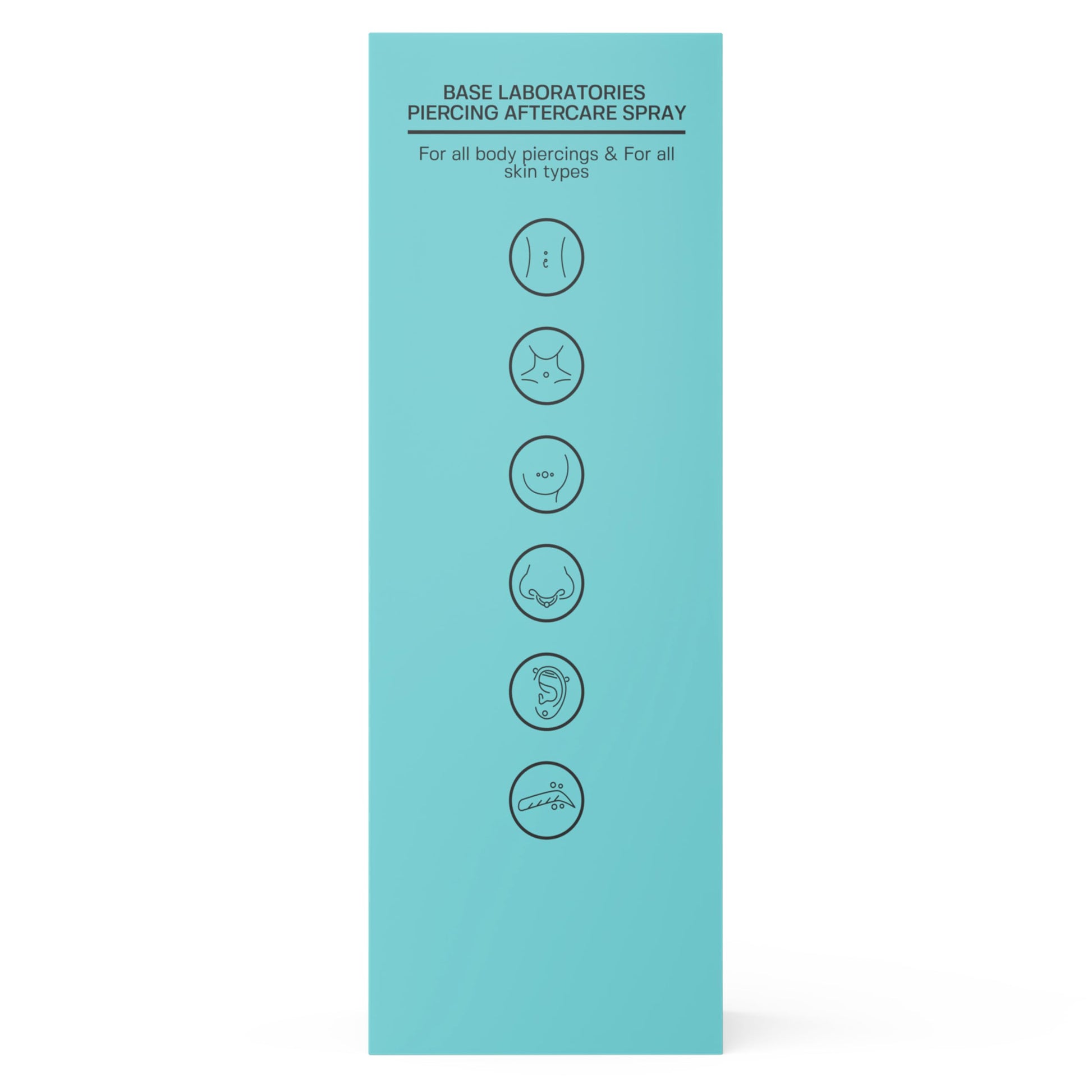 BASE LABORATORIES Piercing Aftercare Spray 4oz | Saline Spray for Piercings | Ear Piercing Cleaner Spray | Saline Solution for Piercings | Piercing & Keloid Bump Removal for Ears, Belly Nose Piercings
