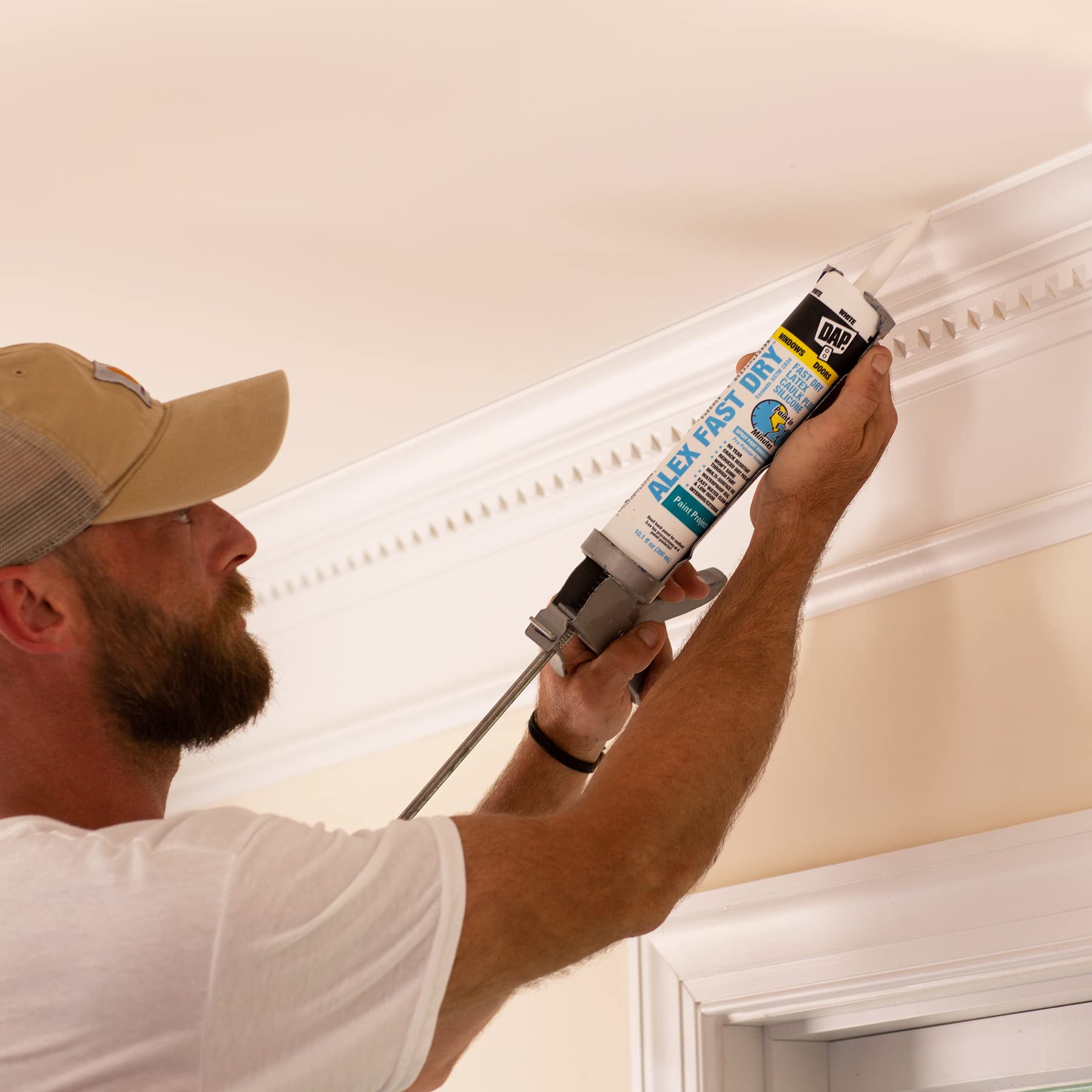 DAP Alex Fast Dry Acrylic Latex Caulk Plus Silicone, White, 10.1 Oz (7079818425)